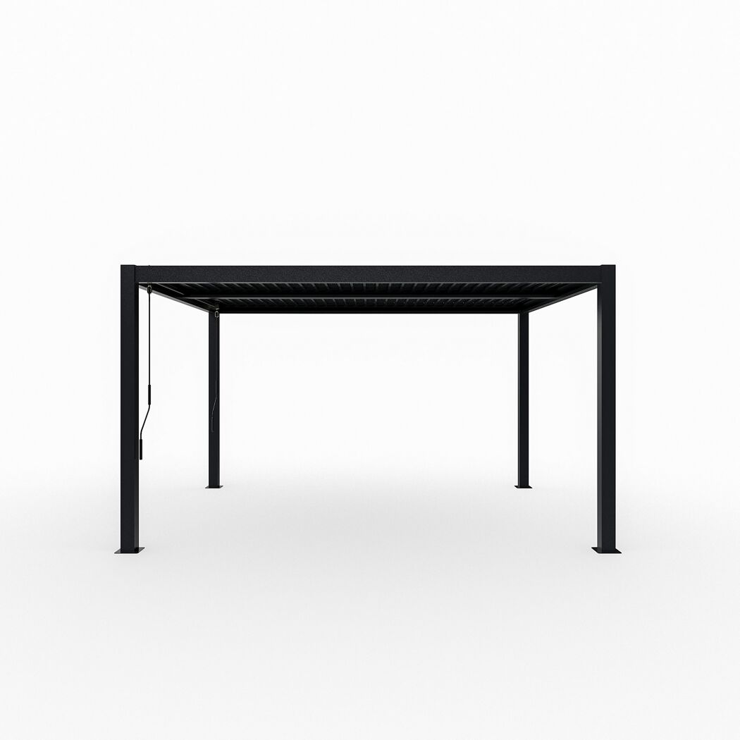 Pergola 'Milo 1012' schwarz 357 x 288 x 225 cm, mit verstellbare Lamellen