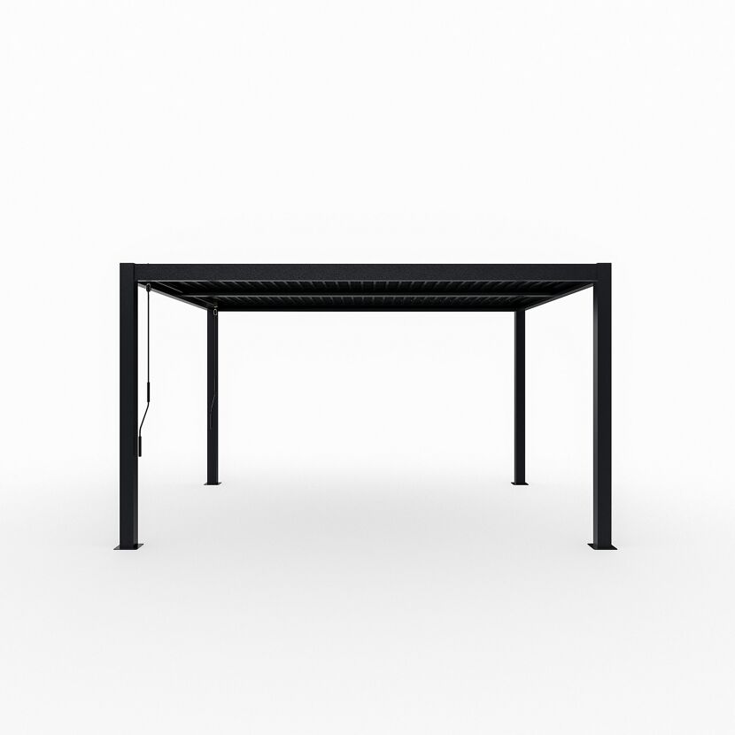 Pergola 'Milo 1012' schwarz 357 x 288 x 225 cm, mit verstellbare Lamellen