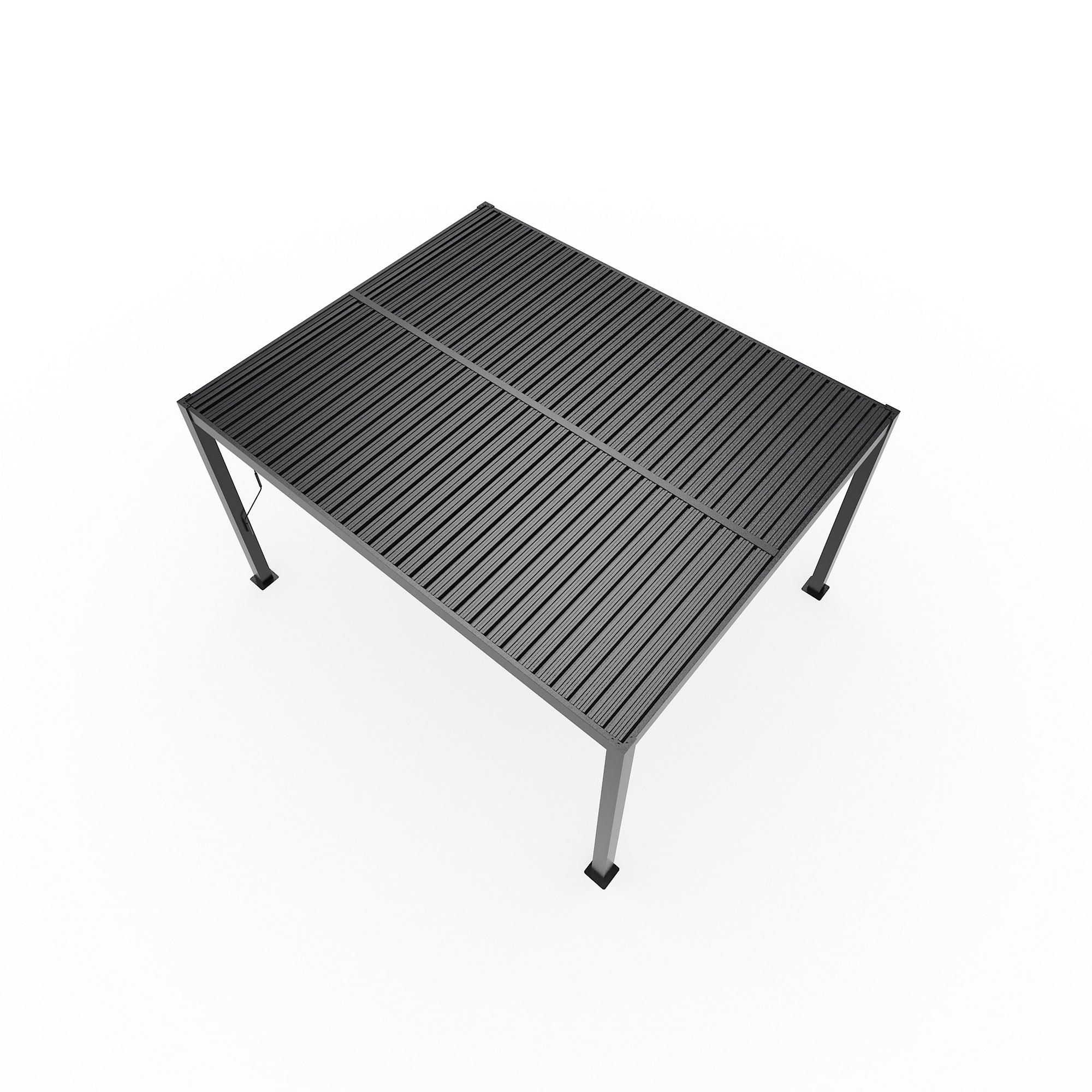 Pergola 'Milo 1012' schwarz 357 x 288 x 225 cm, mit verstellbare Lamellen