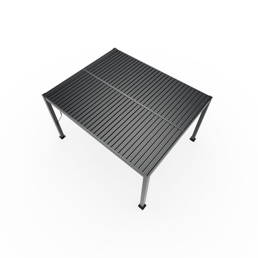 Pergola 'Milo 1012' schwarz 357 x 288 x 225 cm, mit verstellbare Lamellen