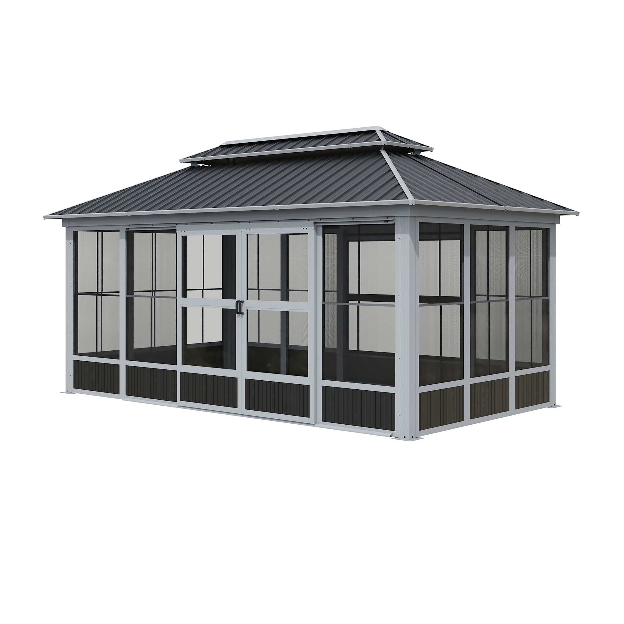 Pavillon 'Olan 1017' grau/schwarz 494 x 283 x 291 cm, mit Moskitoschutz