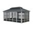 Pavillon 'Olan 1017' grau/schwarz 494 x 283 x 291 cm, mit Moskitoschutz
