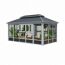 Pavillon 'Olan 1017' grau/schwarz 494 x 283 x 291 cm, mit Moskitoschutz