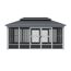 Pavillon 'Olan 1017' grau/schwarz 494 x 283 x 291 cm, mit Moskitoschutz