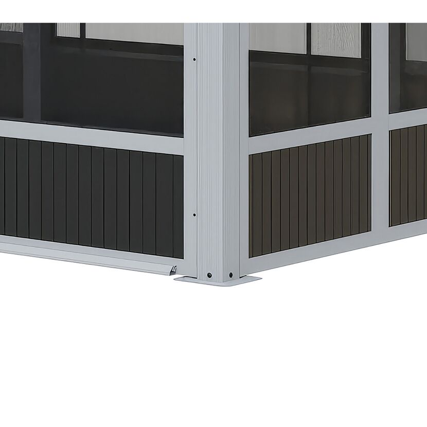 Pavillon 'Olan 1017' grau/schwarz 494 x 283 x 291 cm, mit Moskitoschutz