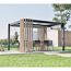 Pergola 'Lito 1012' schwarz/Holzoptik 378 x 302 x 234, mit Sonnensegel