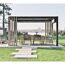 Pergola 'Lito 1012' schwarz/Holzoptik 378 x 302 x 234, mit Sonnensegel