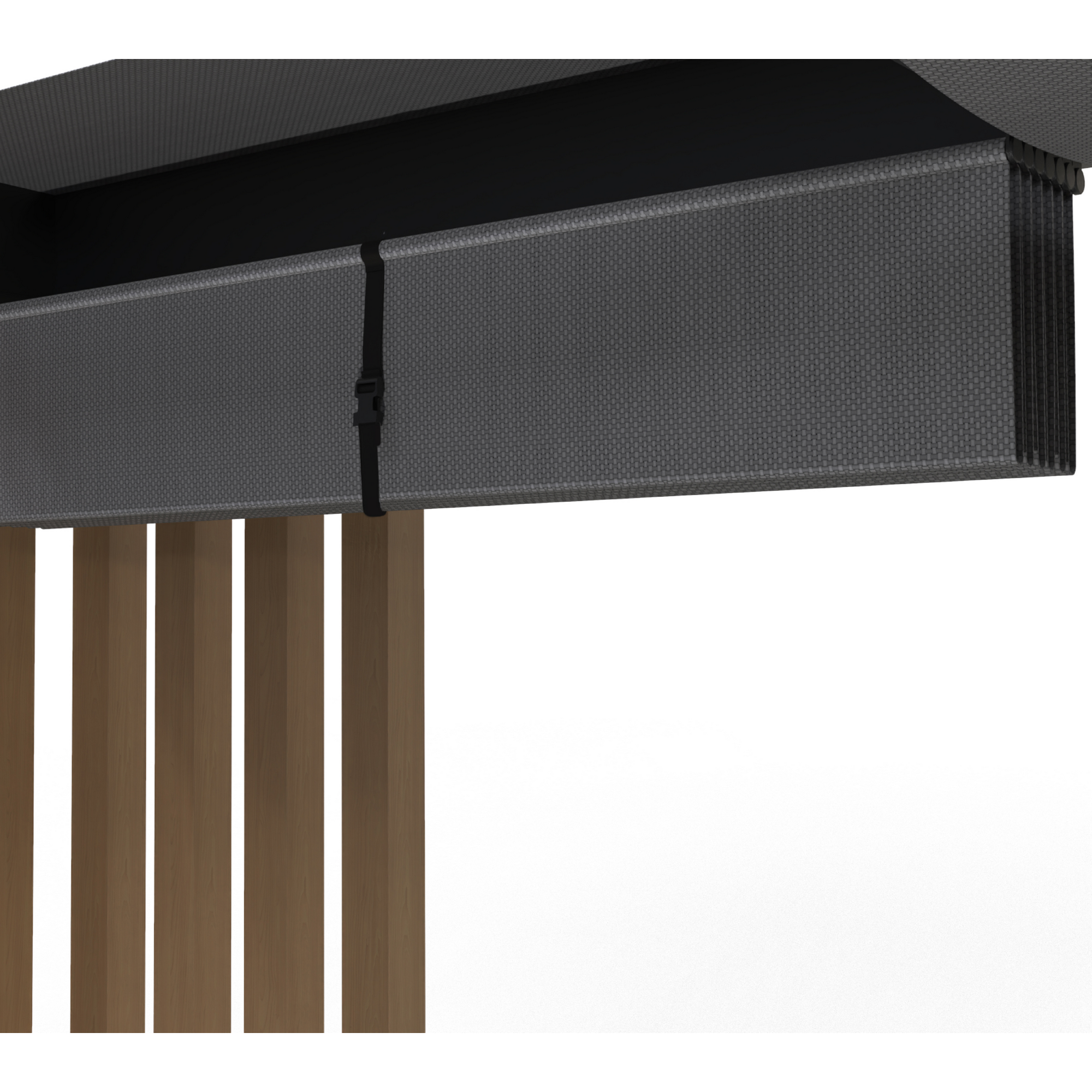 Pergola 'Lito 1012' schwarz/Holzoptik 378 x 302 x 234, mit Sonnensegel