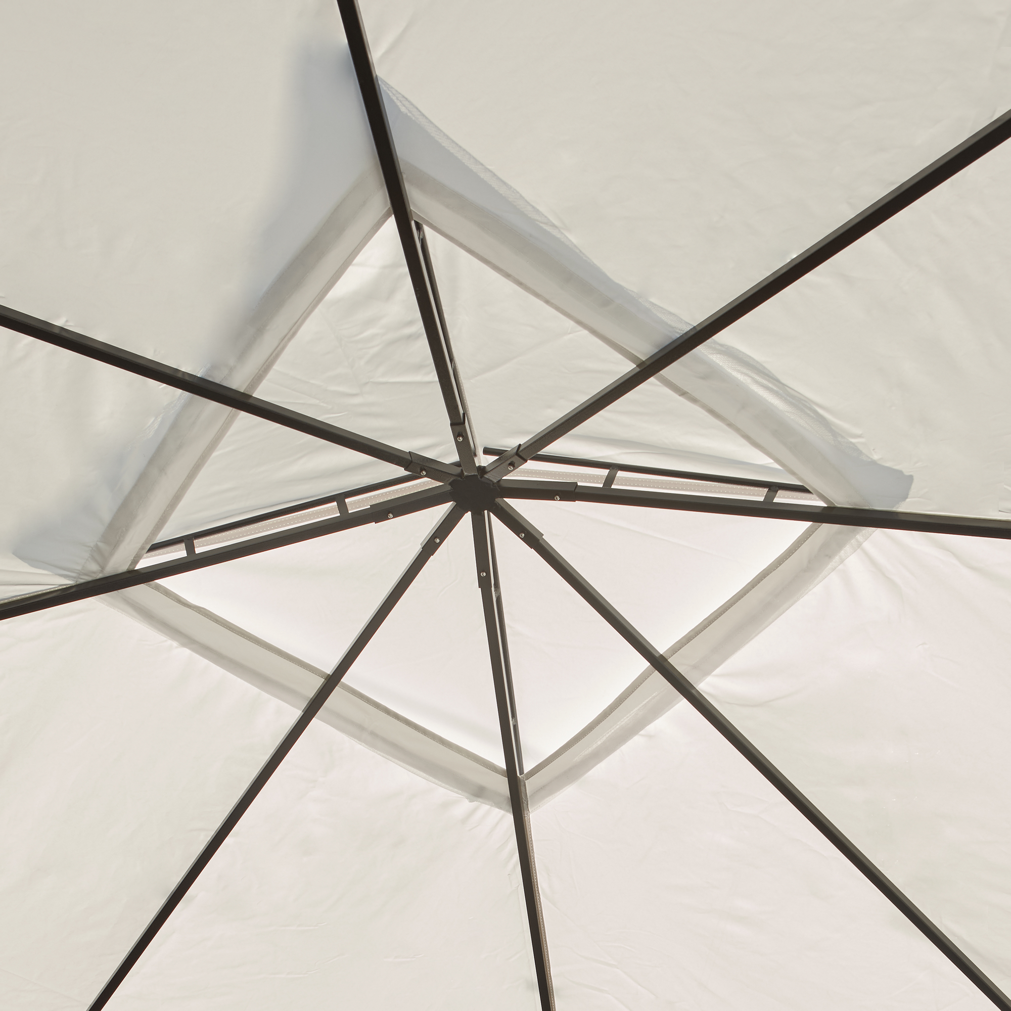 Pavillon 'Malta 1010' schwarz/grau 300 x 300 x 271 cm, mit Moskitonetzen und Vorhangset