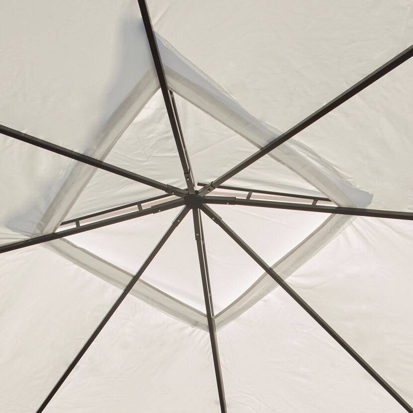 Pavillon 'Malta 1010' schwarz/grau 300 x 300 x 271 cm, mit Moskitonetzen und Vorhangset
