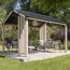 Pavillon 'Lito 1012' schwarz/Holzoptik 368 x 298 x 296 cm