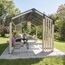 Pavillon 'Lito 1012' schwarz/Holzoptik 368 x 298 x 296 cm