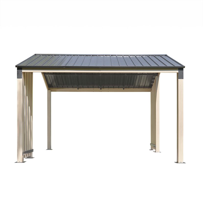 Pavillon 'Lito 1012' schwarz/Holzoptik 368 x 298 x 296 cm