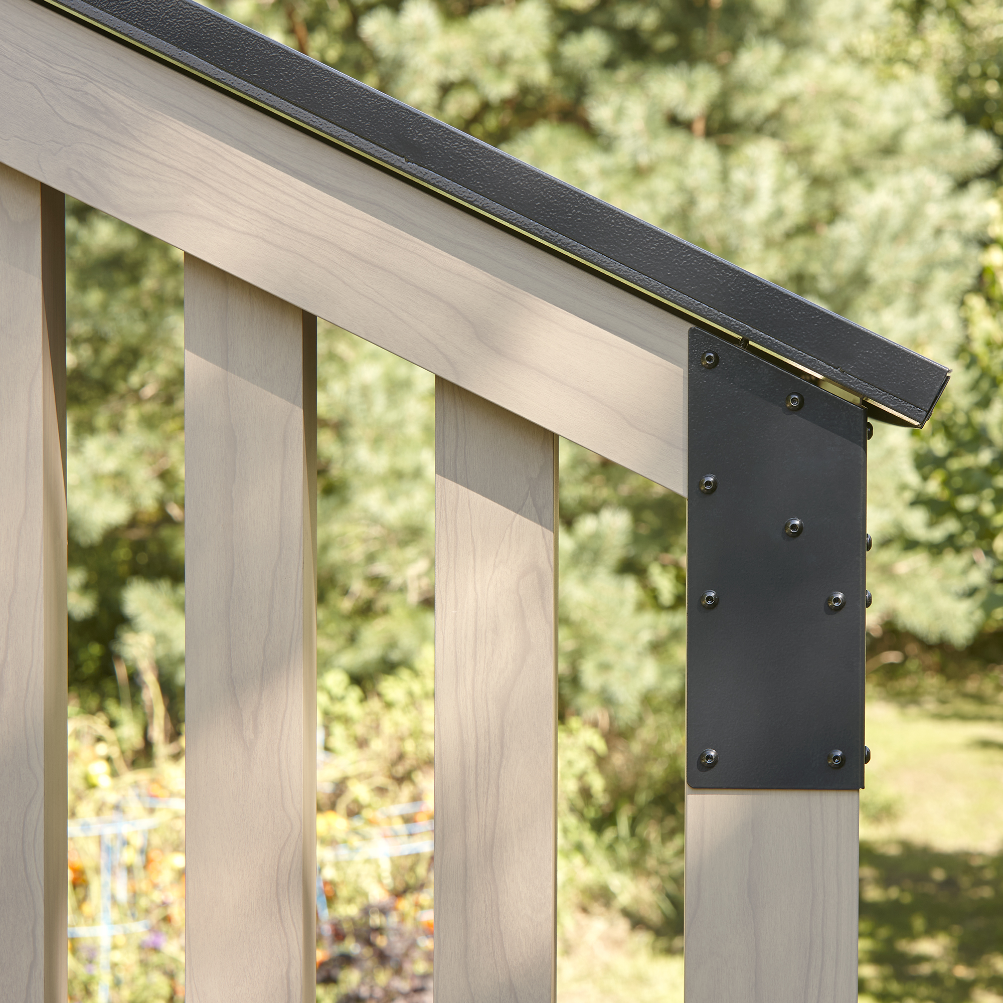 Pavillon 'Lito 1012' schwarz/Holzoptik 368 x 298 x 296 cm