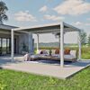 Pergola 'Hana 1013' creme 400 x 300 x 225 cm, mit verstellbare Lamellen
