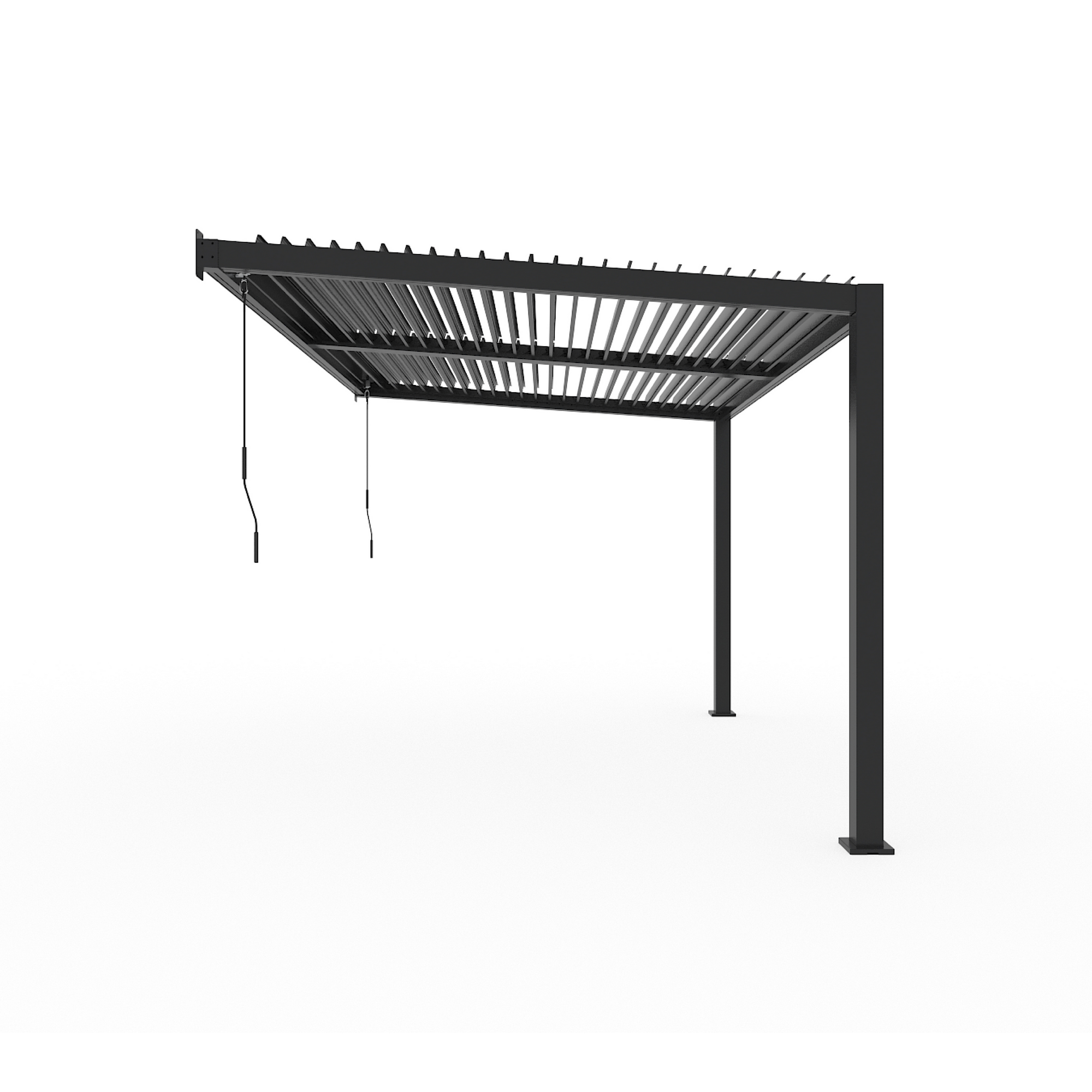 Terrassenüberdachung 'Hana 1013' schwarz mit verstellbaren Lamellen 399 x 305 x 270 cm