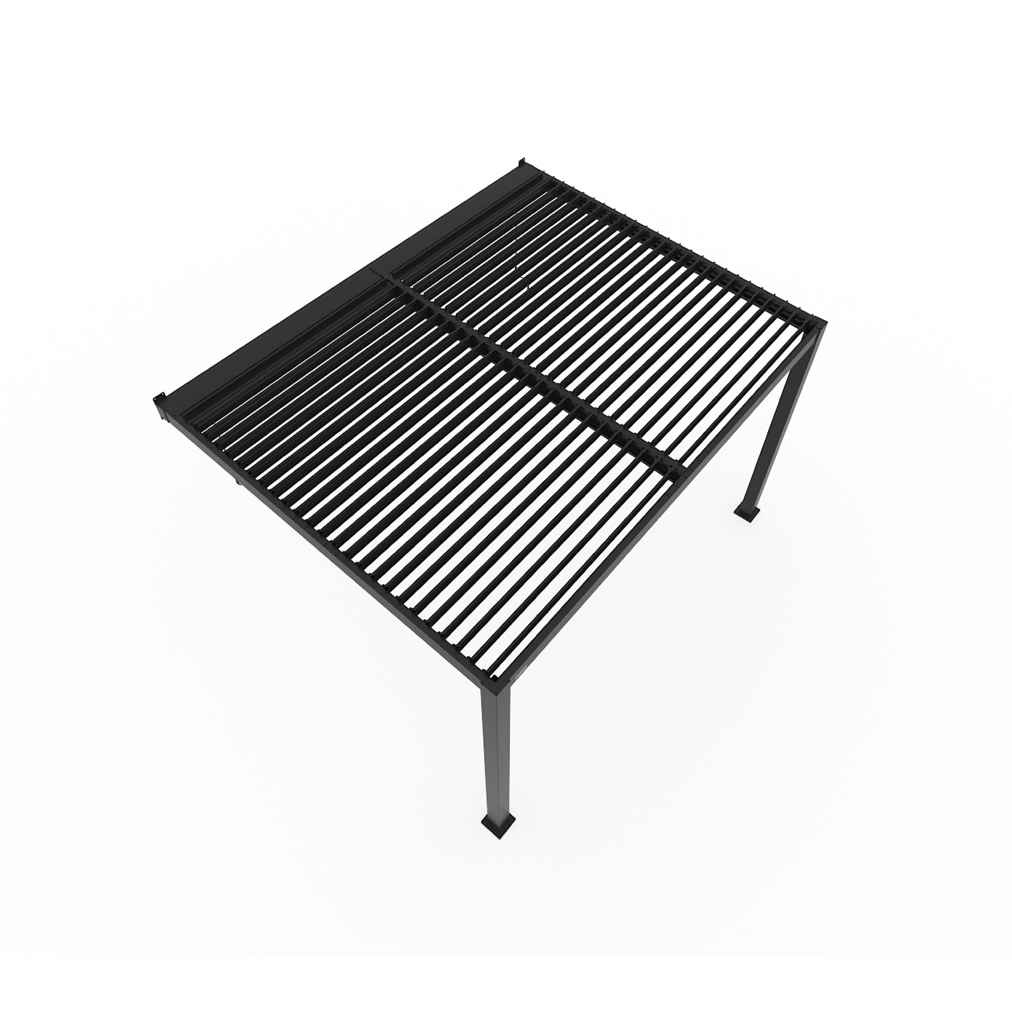 Terrassenüberdachung 'Hana 1013' schwarz mit verstellbaren Lamellen 399 x 305 x 270 cm