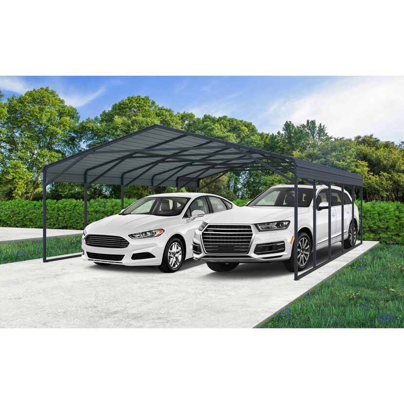 Doppelcarport 'Kopenhagen L' grau 597 x 791 cm