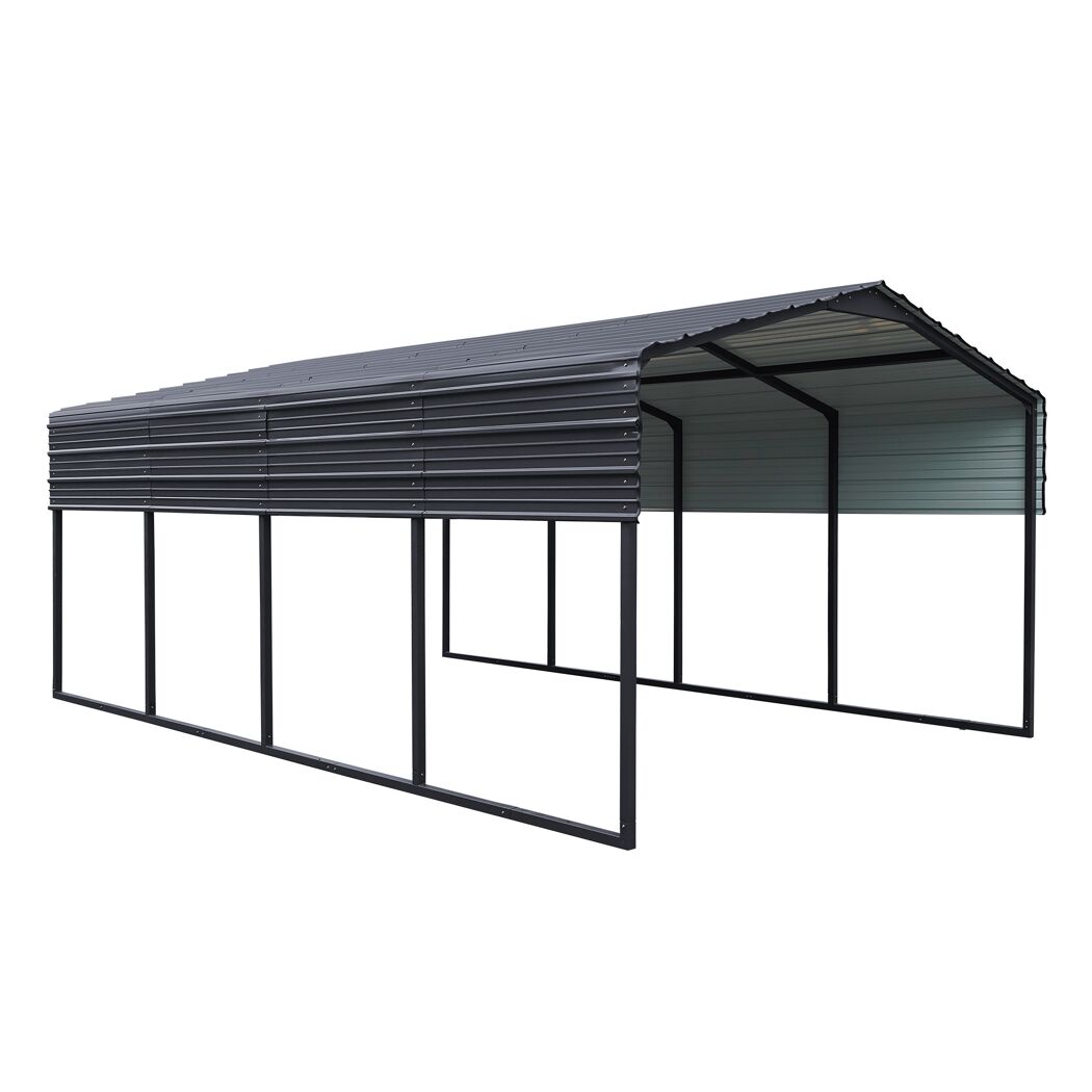 Einzelcarport 'Kopenhagen M' grau 366 x 596 cm