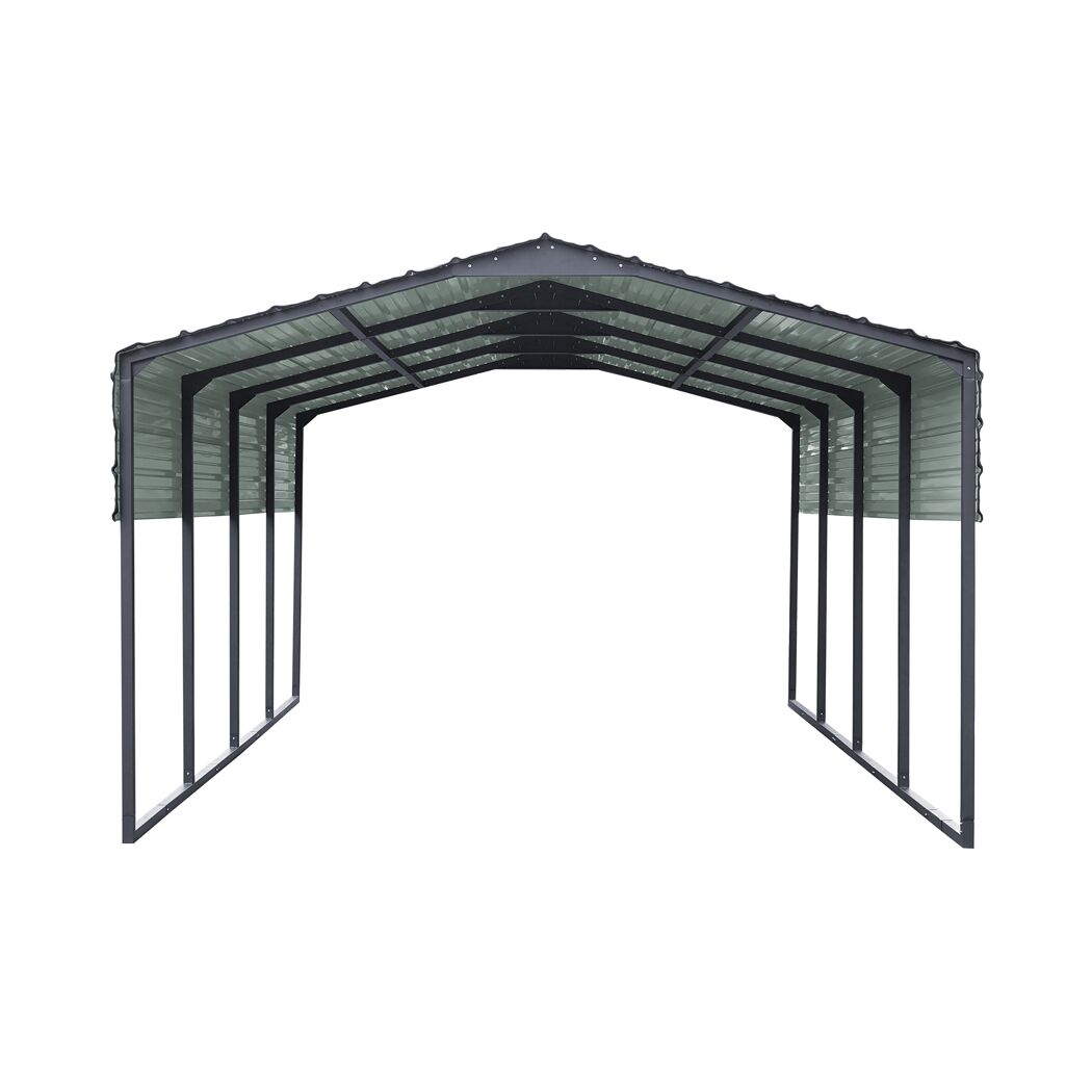Einzelcarport 'Kopenhagen M' grau 366 x 596 cm
