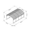 Einzelcarport 'Kopenhagen M' grau 366 x 596 cm