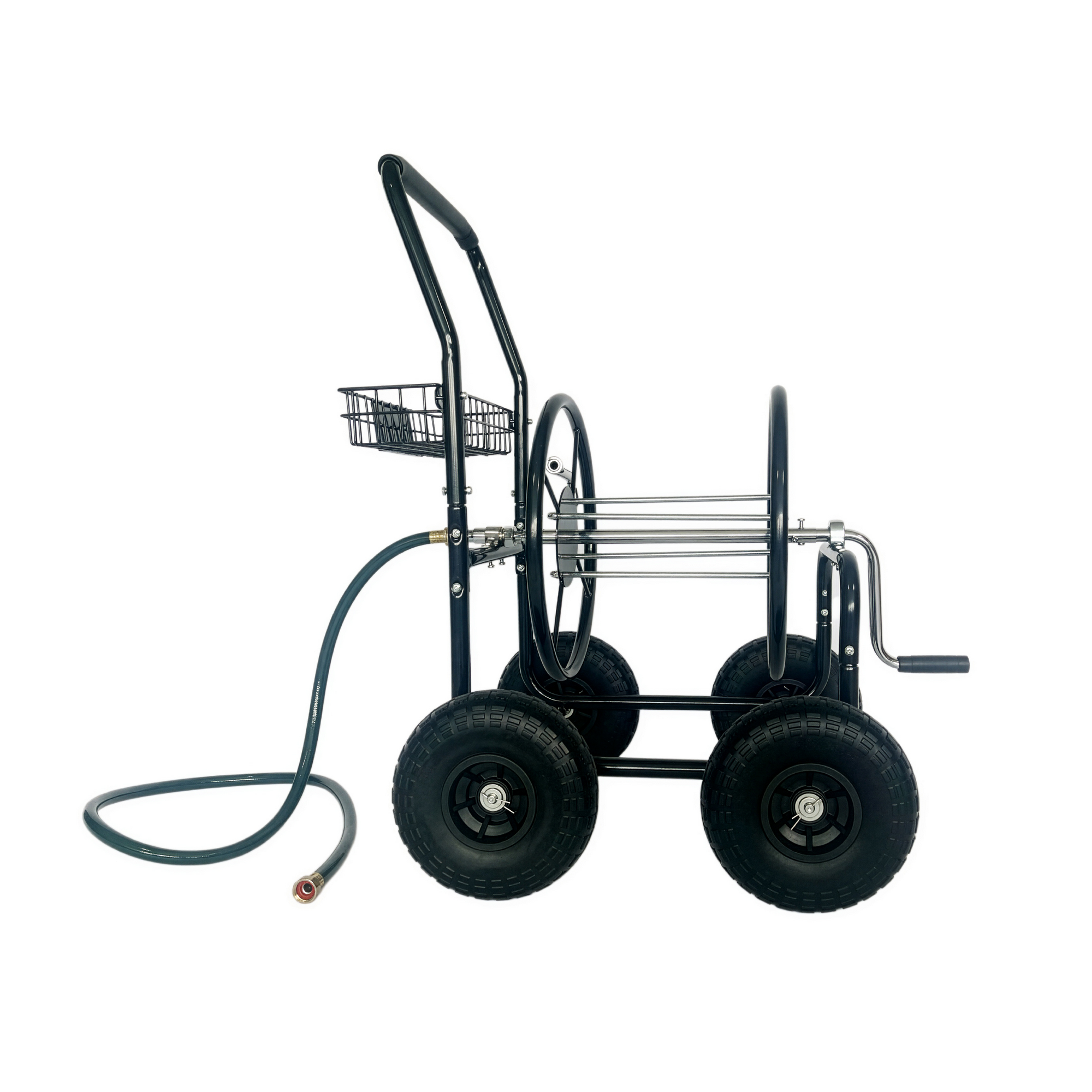 Schlauchwagen 'Rota WMSK006' Metall schwarz 58 x 95 x 63 cm