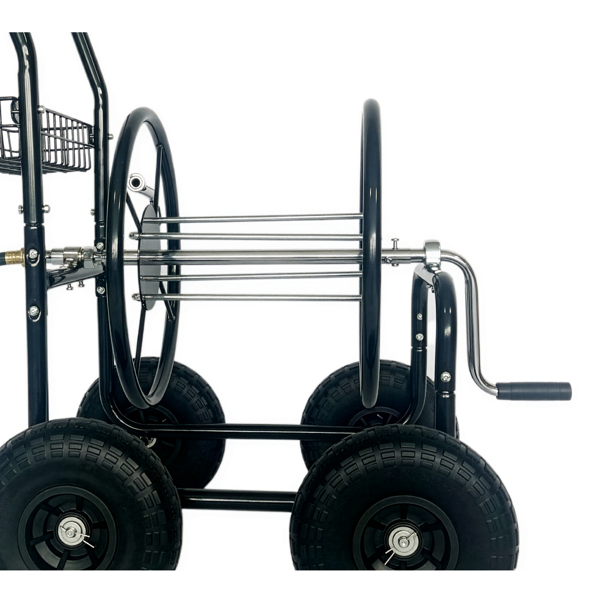 Schlauchwagen 'Rota WMSK006' Metall schwarz 58 x 95 x 63 cm