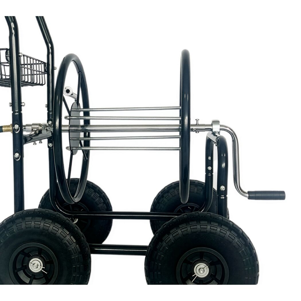 Schlauchwagen 'Rota WMSK006' Metall schwarz 58 x 95 x 63 cm