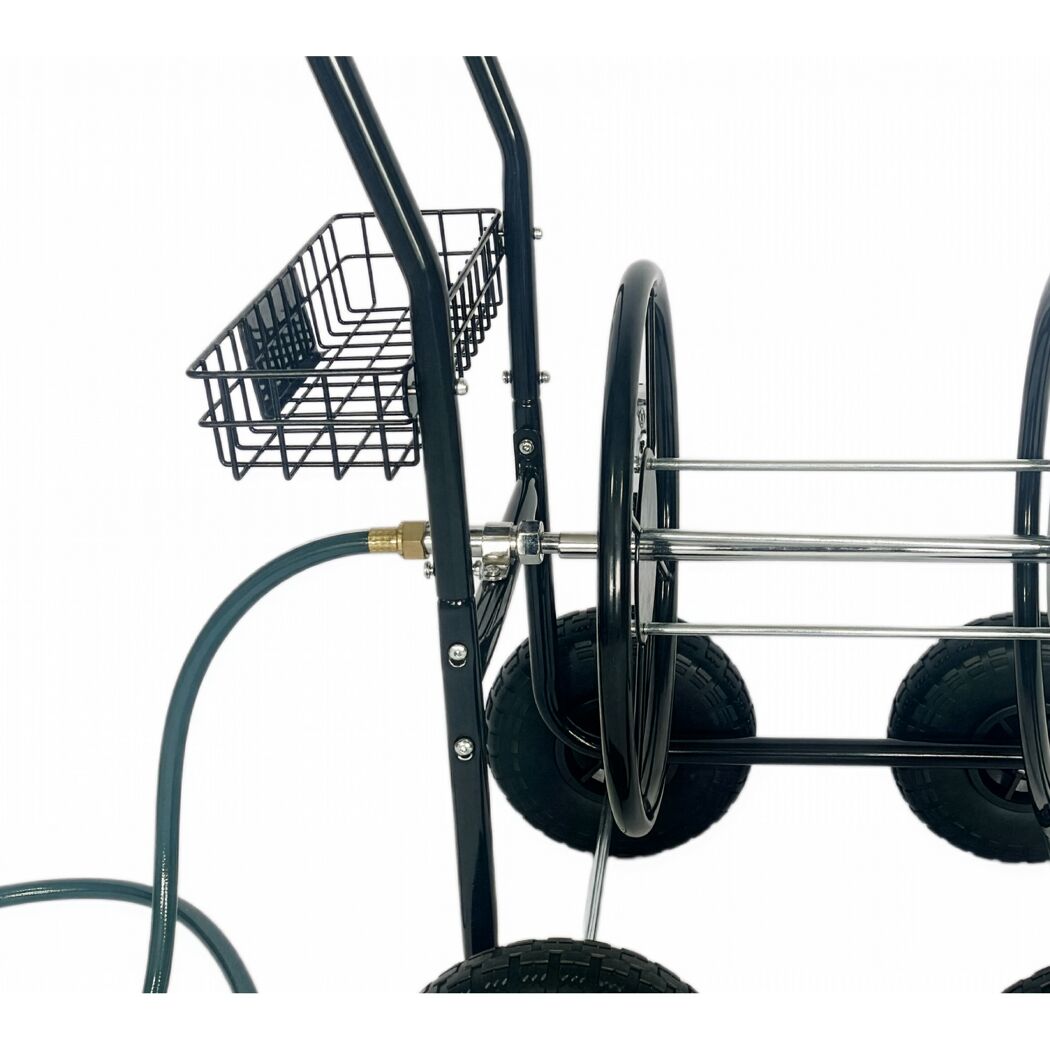 Schlauchwagen 'Rota WMSK006' Metall schwarz 58 x 95 x 63 cm