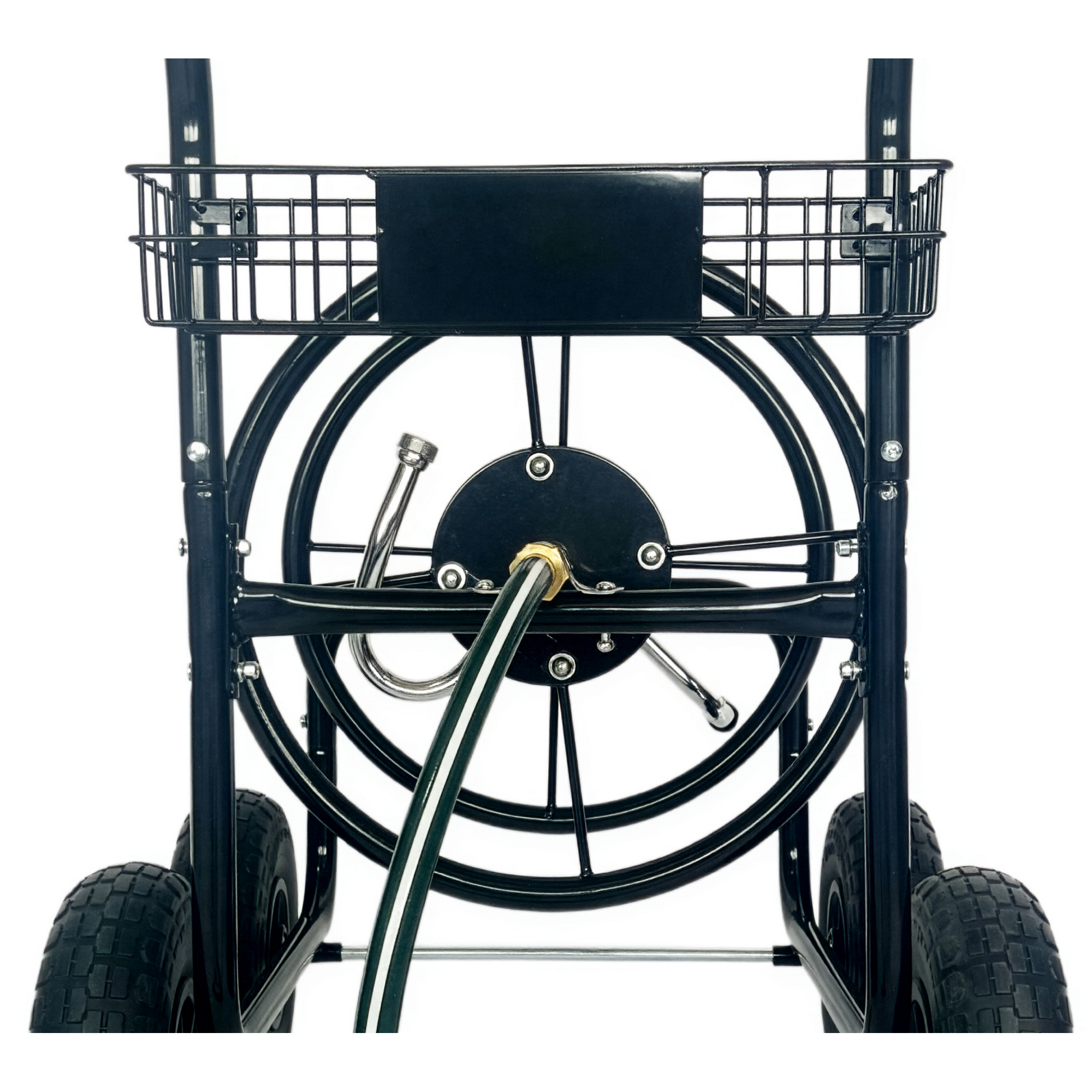 Schlauchwagen 'Rota WMSK006' Metall schwarz 58 x 95 x 63 cm