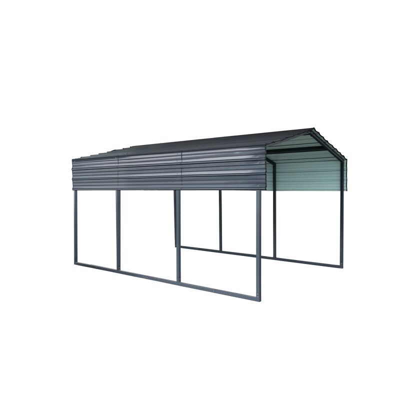 Einzelcarport 'Kopenhagen S' grau 305 x 451 cm