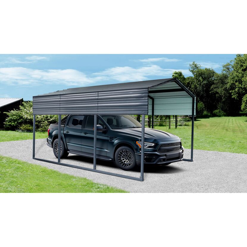 Einzelcarport 'Kopenhagen S' grau 305 x 451 cm