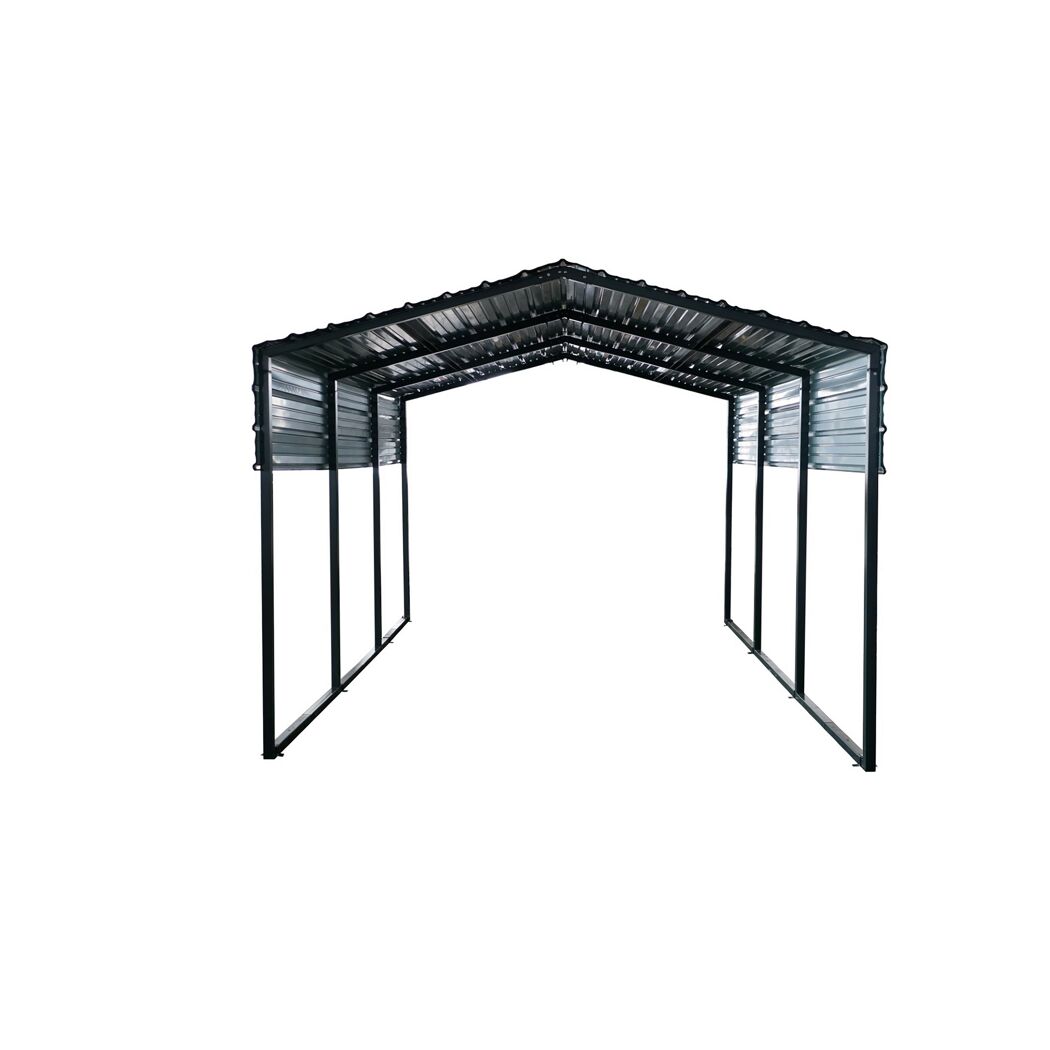 Einzelcarport 'Kopenhagen S' grau 305 x 451 cm