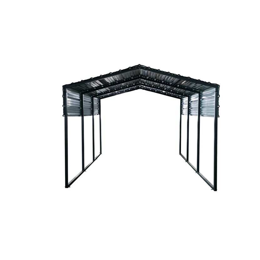 Einzelcarport 'Kopenhagen S' grau 305 x 451 cm