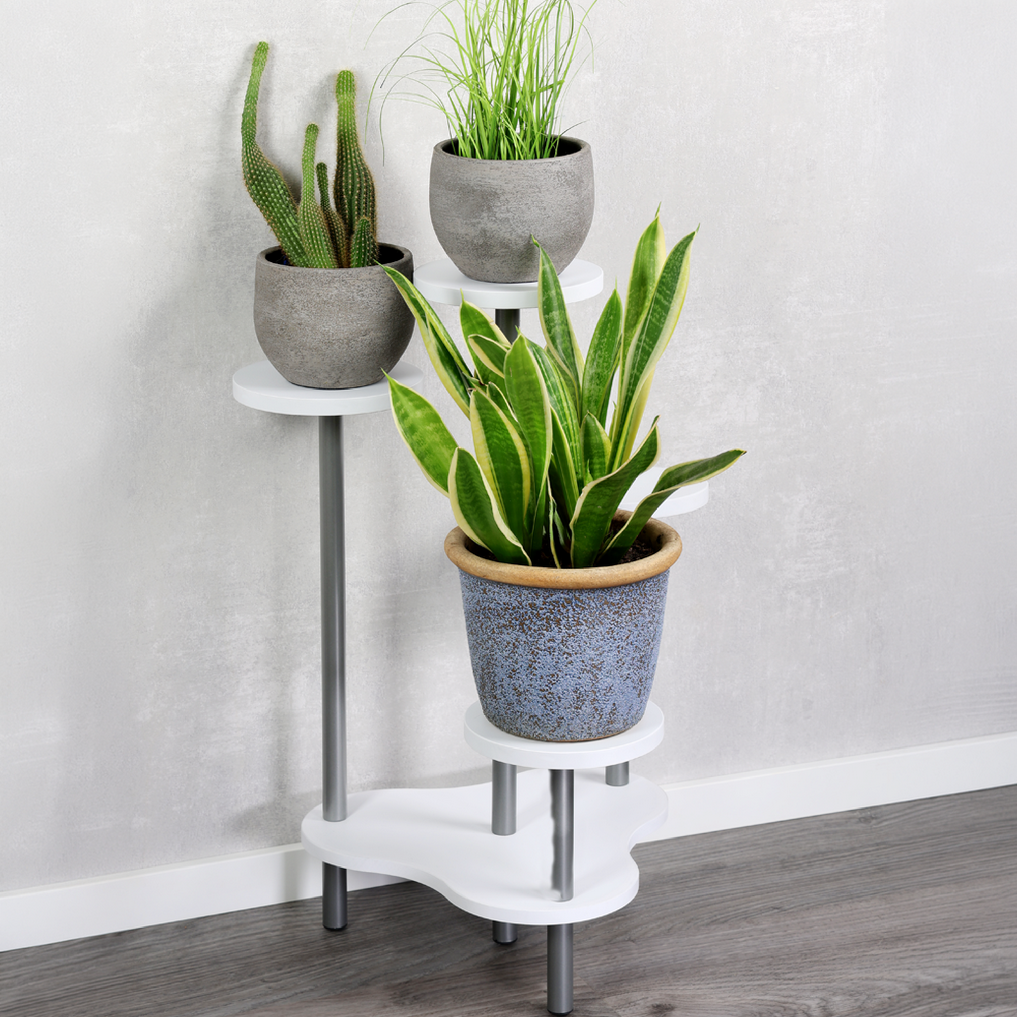 Blumenständer weiß 64,5 x 72,5 x 46 cm