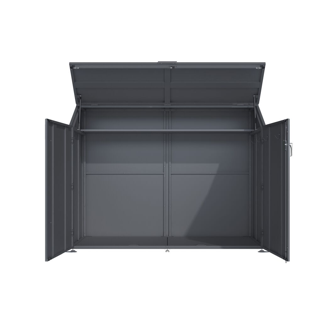 Fahrradgarage 'Linea' Stahl anthrazit 200 x 100 x 154 cm