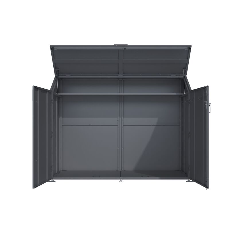 Fahrradgarage 'Linea' Stahl anthrazit 200 x 100 x 154 cm