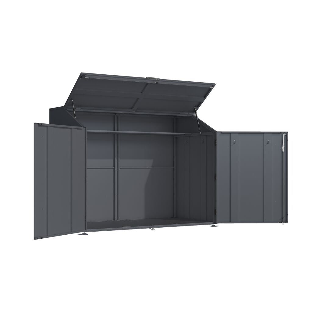 Fahrradgarage 'Linea' Stahl anthrazit 200 x 100 x 154 cm
