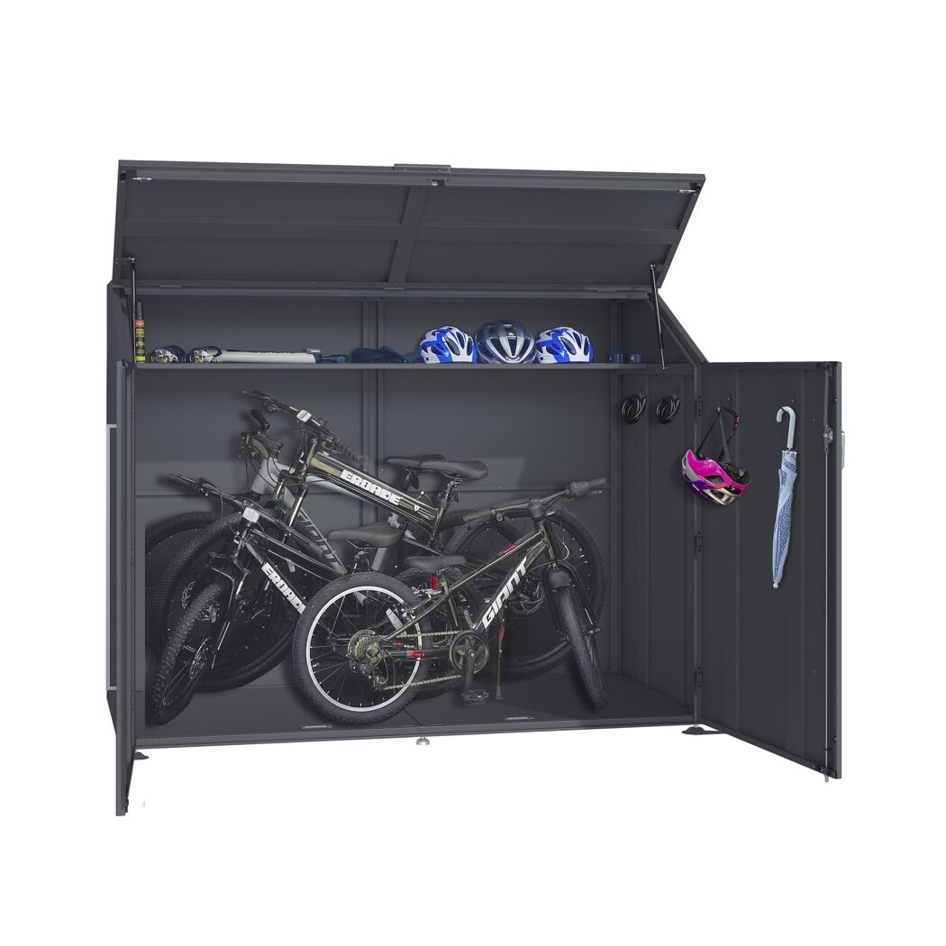 Fahrradgarage 'Linea' Stahl anthrazit 200 x 100 x 154 cm
