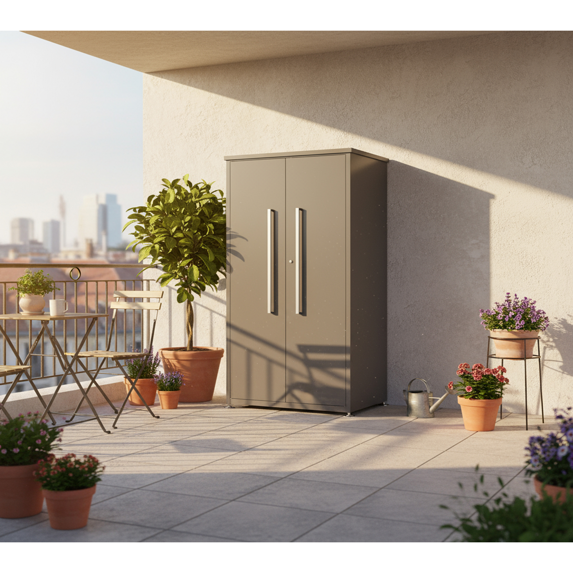 Gartenschrank 'Capsa' mit Zubehör anthrazit 90 x 65 x 187 cm