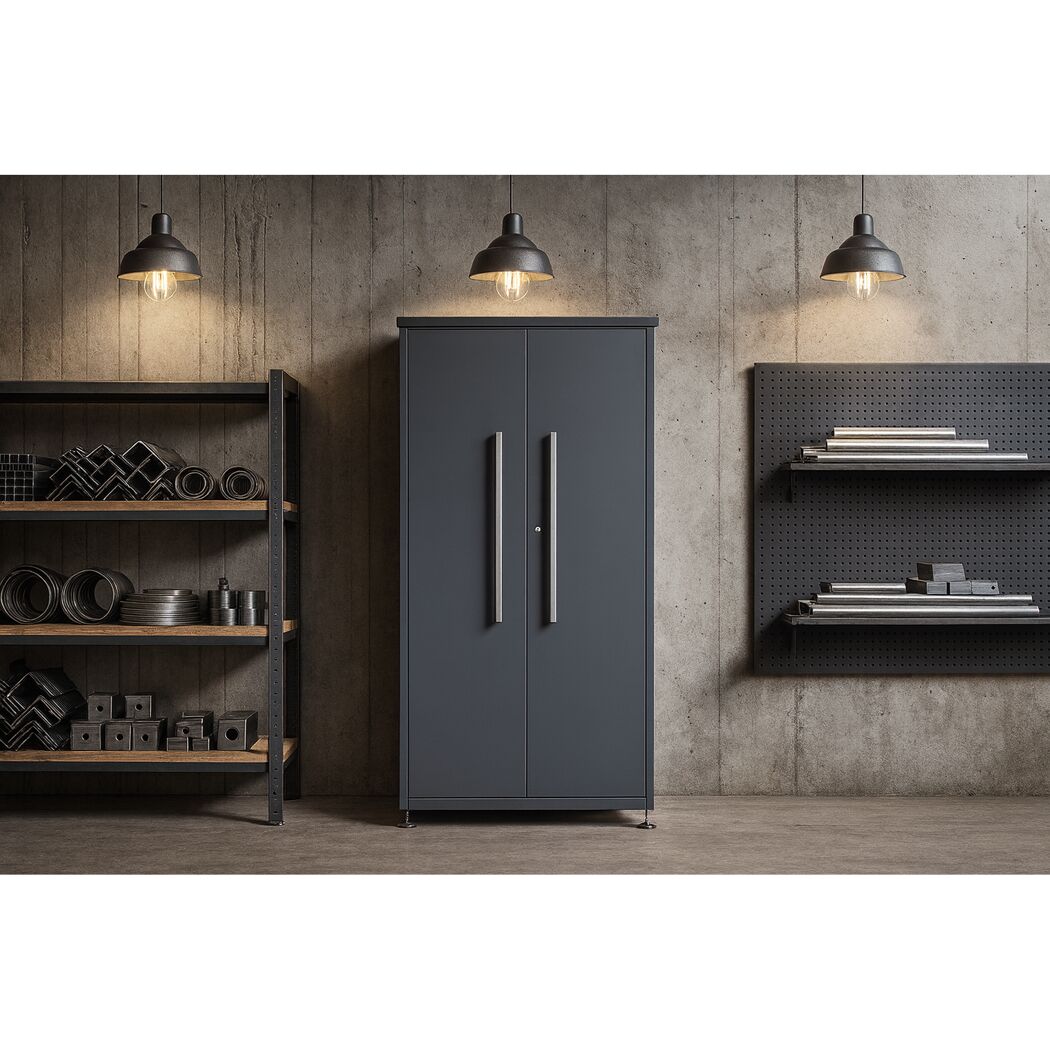 Gartenschrank 'Capsa' mit Zubehör anthrazit 90 x 65 x 187 cm