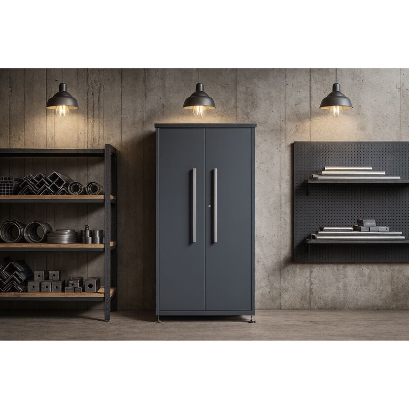 Gartenschrank 'Capsa' mit Zubehör anthrazit 90 x 65 x 187 cm