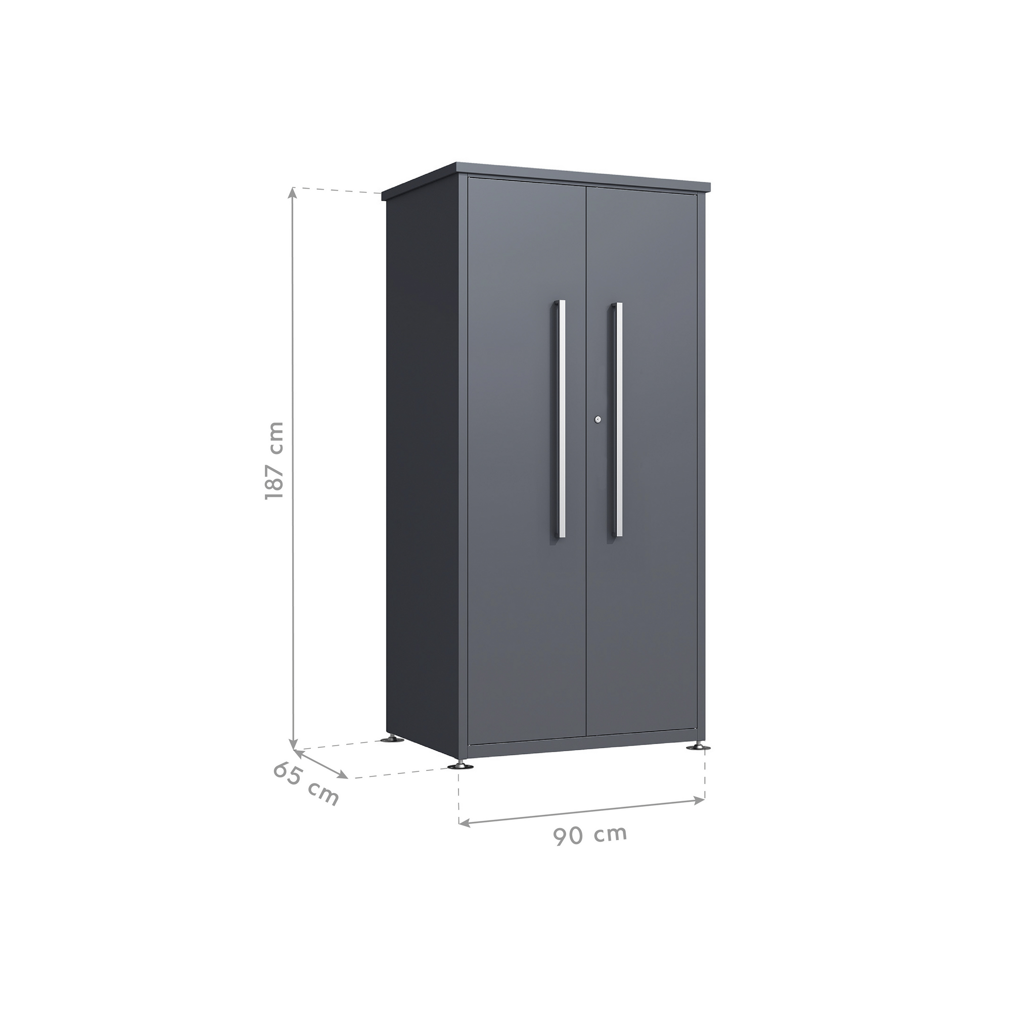 Gartenschrank 'Capsa' mit Zubehör anthrazit 90 x 65 x 187 cm