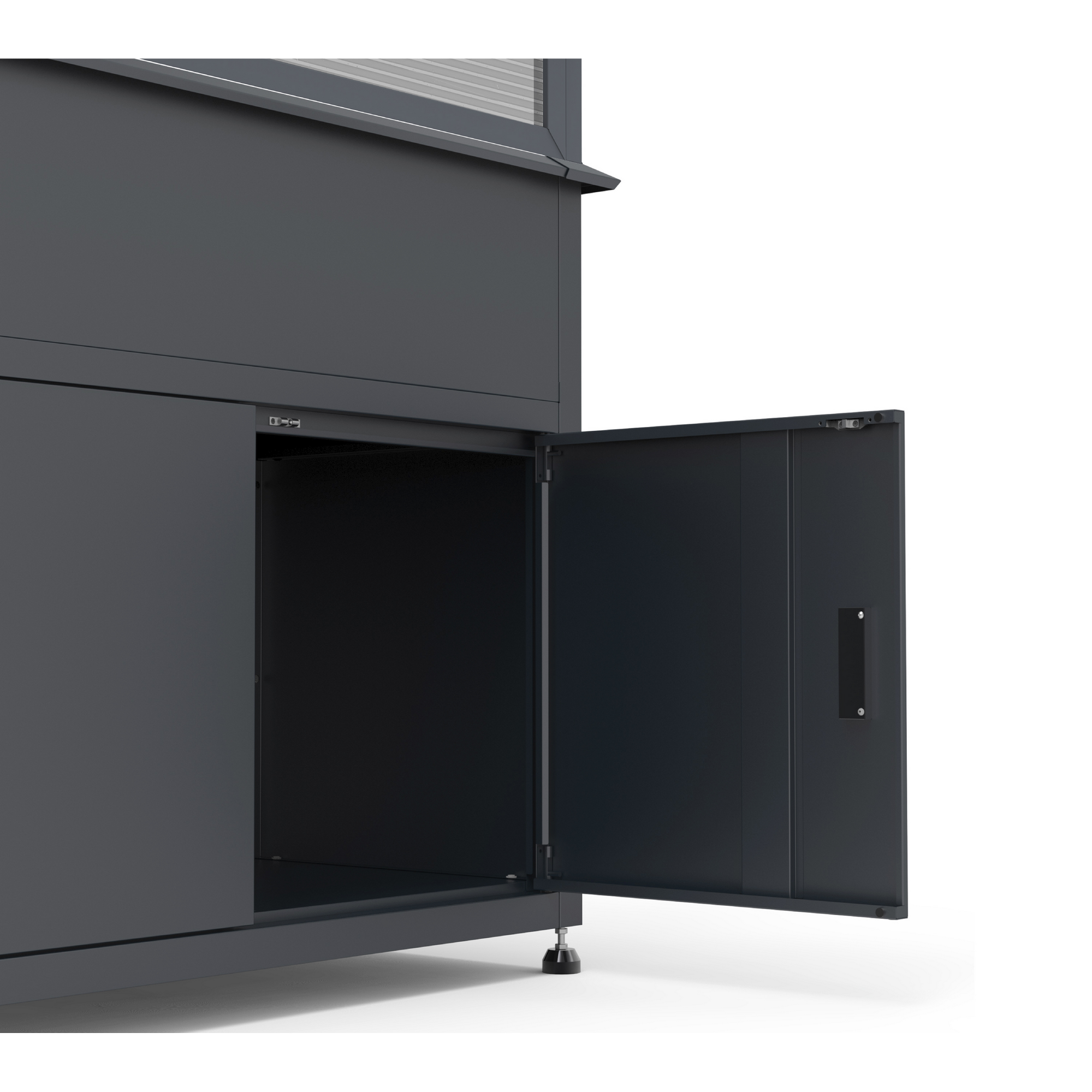 Hochbeet 'Plexa Plus' Stahl anthrazit mit Frühbeetaufsatz und Stauraum 100 x 50 x 120 cm