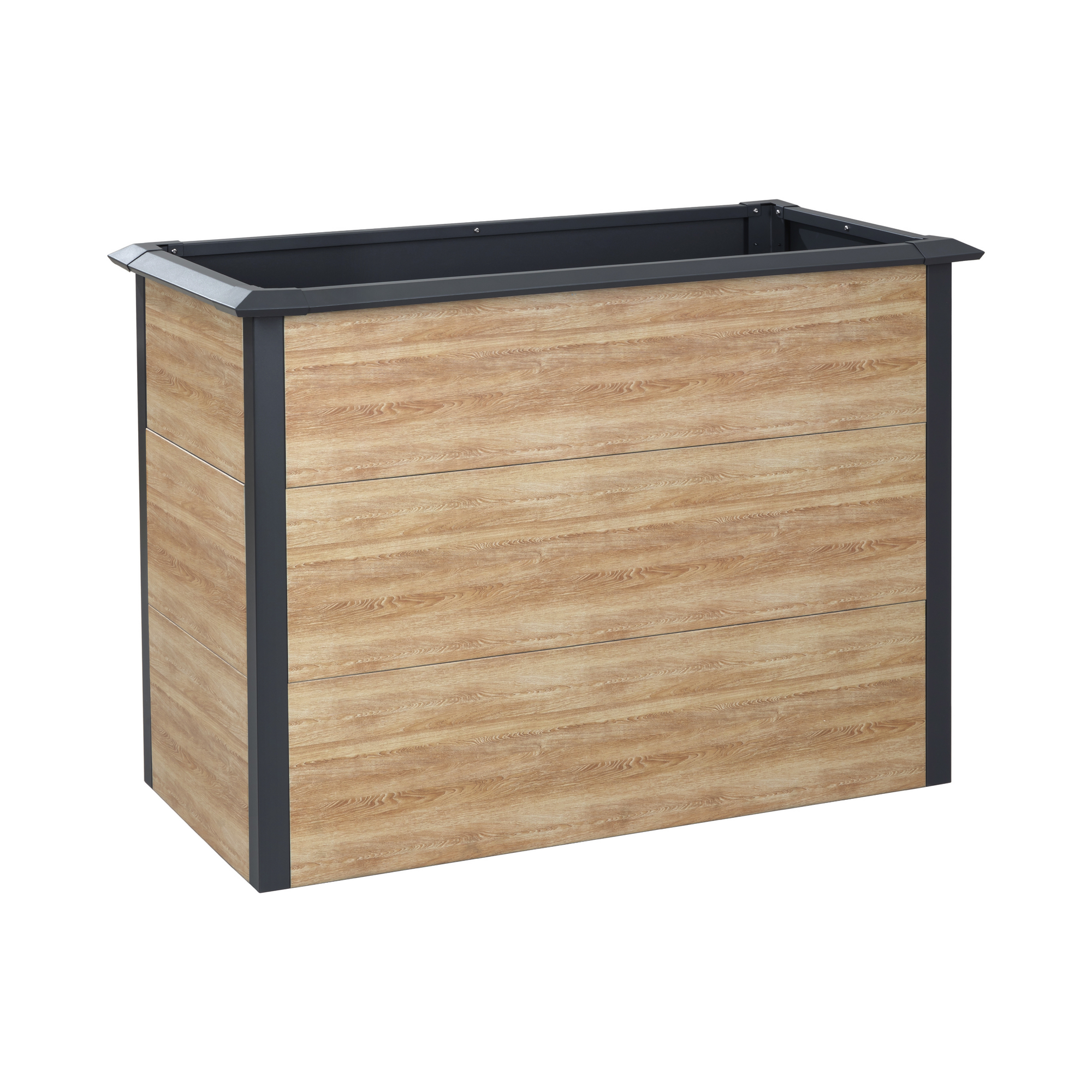 Hochbeet 'Primus-Multi Plus M' Stahl anthrazit/Holzoptik mit Frühbeetaufsatz 100 x 50 x 113 cm