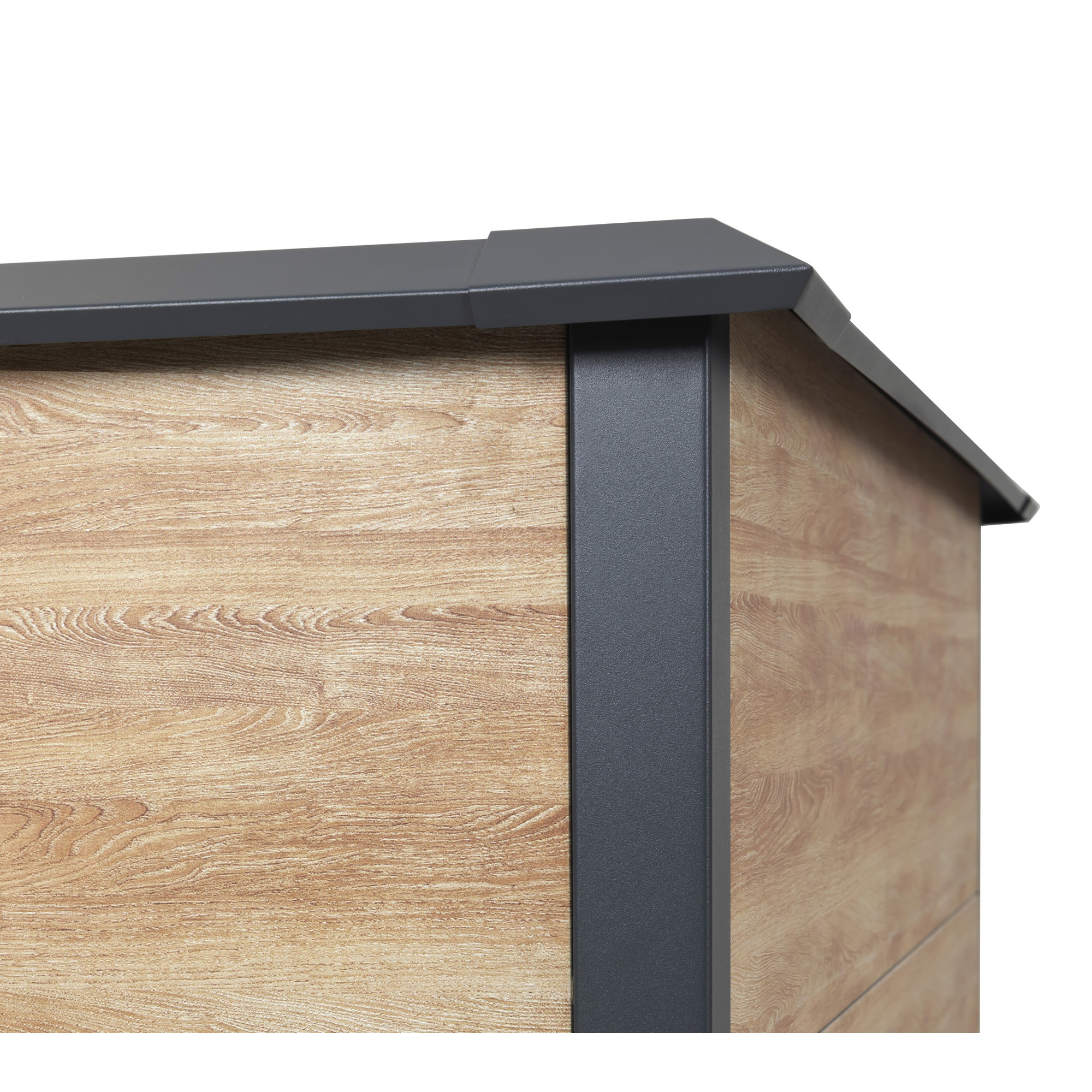 Hochbeet 'Primus-Multi Plus M' Stahl anthrazit/Holzoptik mit Frühbeetaufsatz 100 x 50 x 113 cm