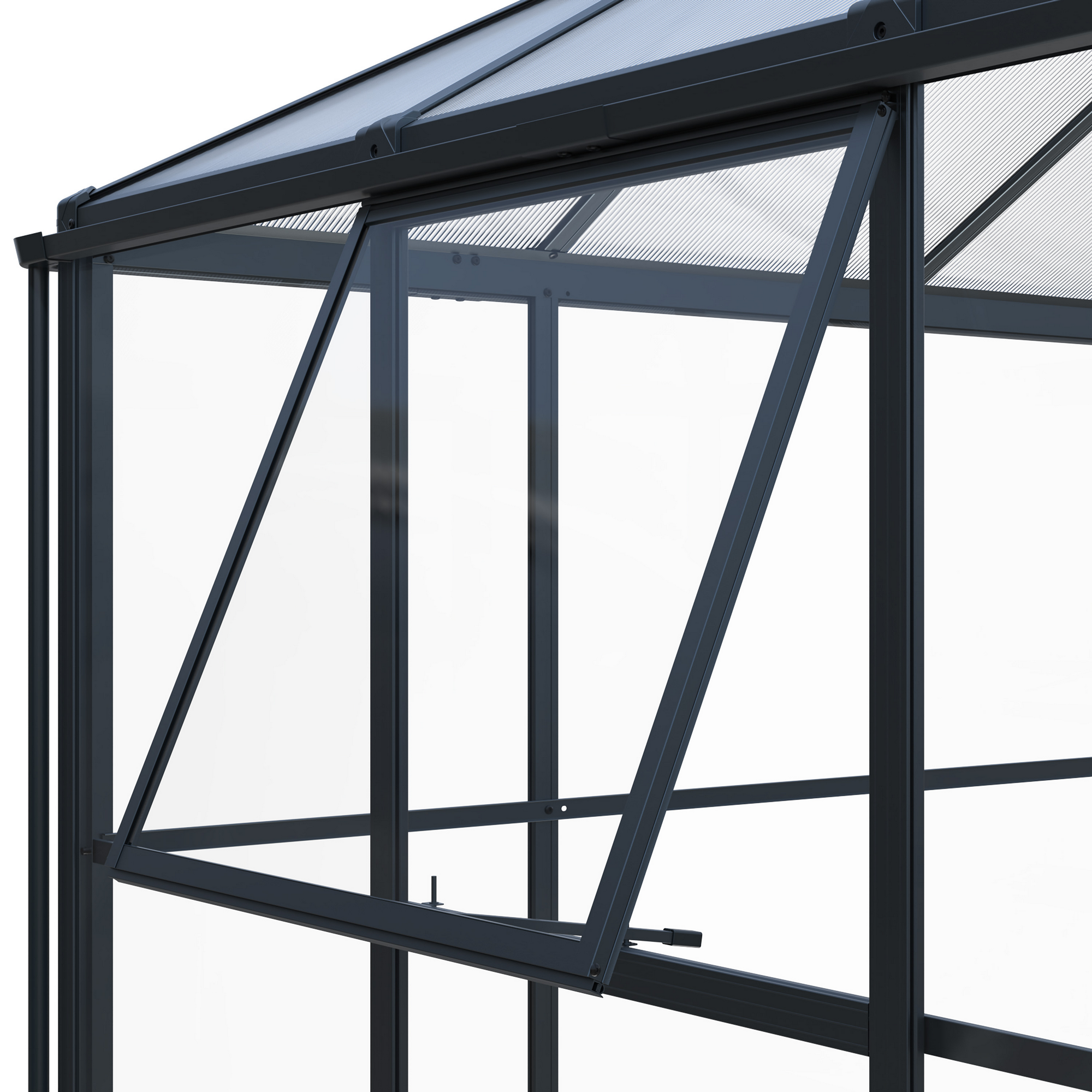 Gewächshaus 'Suprema XL' Polycarbonat 421 x 284 x 262 cm schwarz