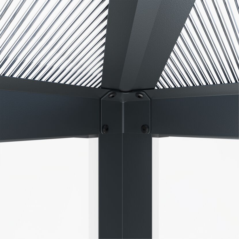 Gewächshaus 'Suprema XL' Polycarbonat 421 x 284 x 262 cm schwarz
