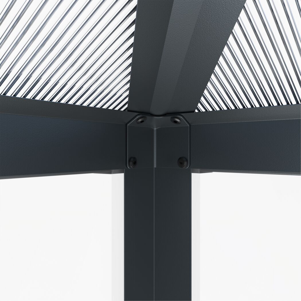 Gewächshaus 'Suprema M' Polycarbonat 284 x 215 x 243 cm schwarz