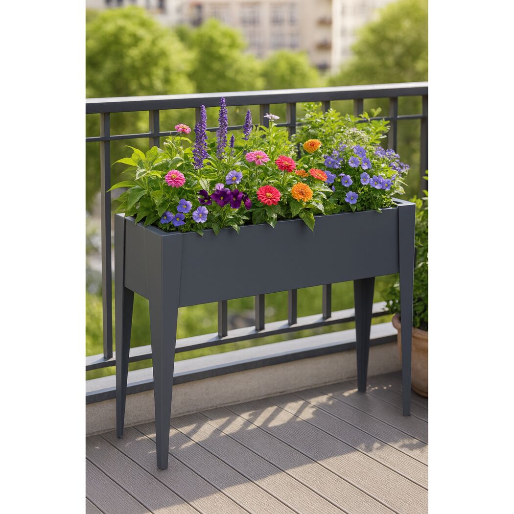 Hochbeet 'Vedura L' Stahl anthrazit 109 x 40 x 80 cm